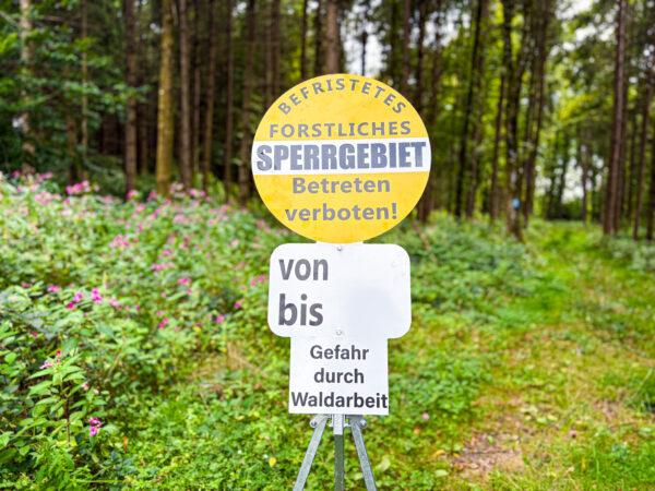 Forstschild “Sperrgebiet“